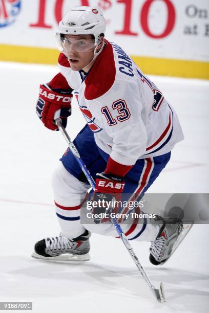 Michael Cammalleri of the Montreal Canadiens skates against the Calgary Flames on October 6, 2009 at Pengrowth Saddledome in Calgary, Alberta,...