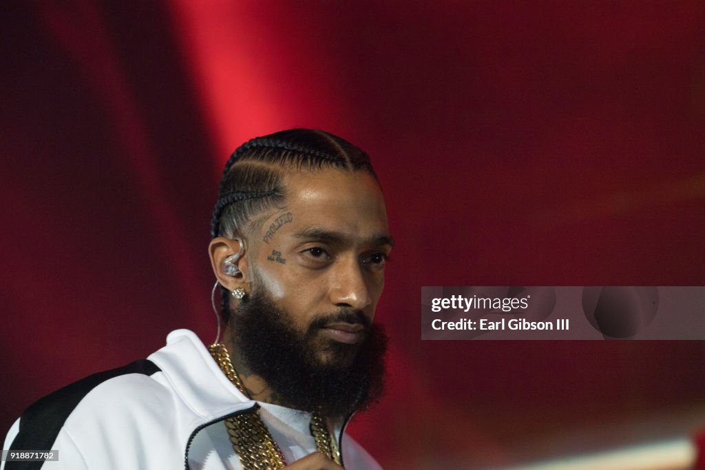 Npsy Rapper Rapper Nipsey Hussle performs at Hollywood Palladium on February 15 ...