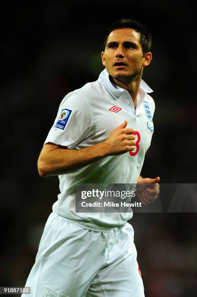 Frank Lampard of England in action during the FIFA 2010 World Cup Qualifying Group 6 match between England and Belarus at Wembley Stadium on October...