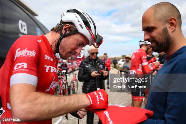 Gregory Rast of Trek-Segafredo before the 2nd stage of the cycling Tour of Algarve between Sagres and Alto do Foia, on February 15, 2018.