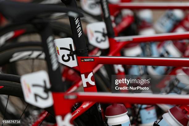 Tony Martin's bicycle of Team Katusha Alpecin before the 2nd stage of the cycling Tour of Algarve between Sagres and Alto do Foia, on February 15,...