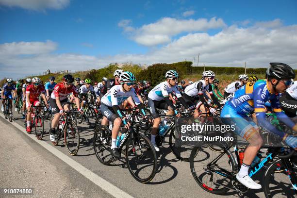 Kenny Elissonde and Michal Kwiatkowski of Team Sky during the 2nd stage of the cycling Tour of Algarve between Sagres and Alto do Foia, on February...