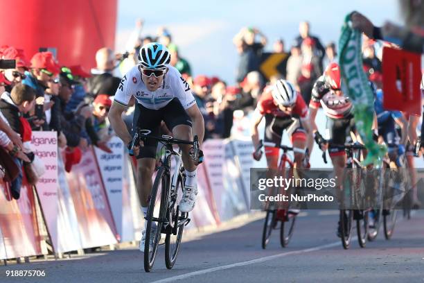 Michal Kwiatkowski of Team Sky wins the 2nd stage of the cycling Tour of Algarve between Sagres and Alto do Foia, on February 15, 2018.