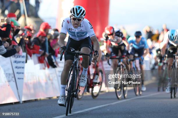 Michal Kwiatkowski of Team Sky wins the 2nd stage of the cycling Tour of Algarve between Sagres and Alto do Foia, on February 15, 2018.