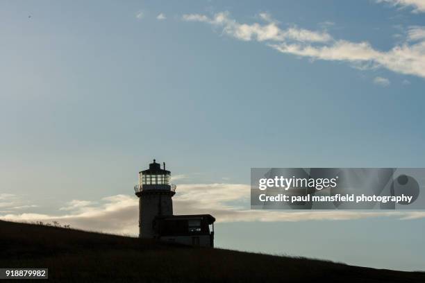 view of belle tout lighthouse - belle tout lighthouse stock-fotos und bilder