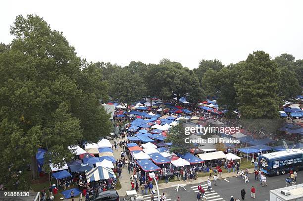 Aerial view of Mississippi fans tailgating at The Grove before game vs Alabama. Oxford, MS CREDIT: Bill Frakes