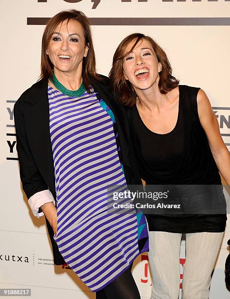 Spanish actresses Sonia Castelo and Duna Santos attend "Yo Tambien" premiere at Capitol cinema on October 14, 2009 in Madrid, Spain.