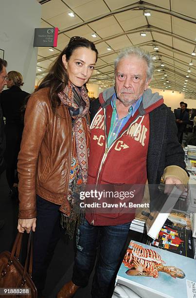 Catherine and David Bailey attend the private view of the Frieze Art Fair, at Regent's Park on October 14, 2009 in London, England.