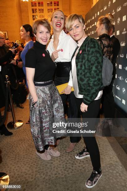 Anna Brueggemann, Juliane Elting and Gesine Cukrowski during the Berlin Opening Night by GALA and UFA Fiction at Das Stue on February 15, 2018 in...