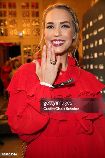 Lara-Isabelle Rentick wedding ring during the Berlin Opening Night by GALA and UFA Fiction at Das Stue on February 15, 2018 in Berlin, Germany.