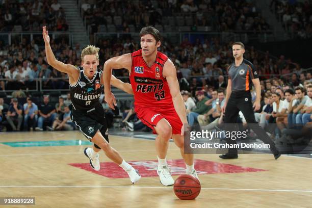 Damian Martin of the Wildcats in action during the round 19 NBL match between Melbourne United and the Perth Wildcats at Hisense Arena on February...