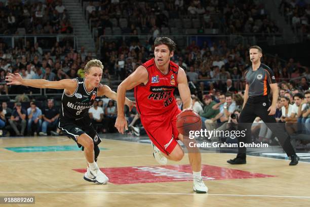 Damian Martin of the Wildcats in action during the round 19 NBL match between Melbourne United and the Perth Wildcats at Hisense Arena on February...
