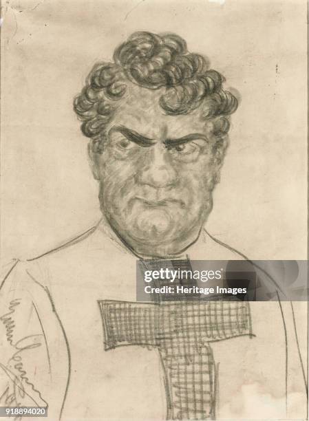 Self-caricature in the role of Don Alvaro in Opera La forza del destino by Giuseppe Verdi, 1918. Private Collection.