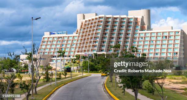 Entrance to the Blau Varadero hotel. The famous resort is an adult only all-inclusive facility.