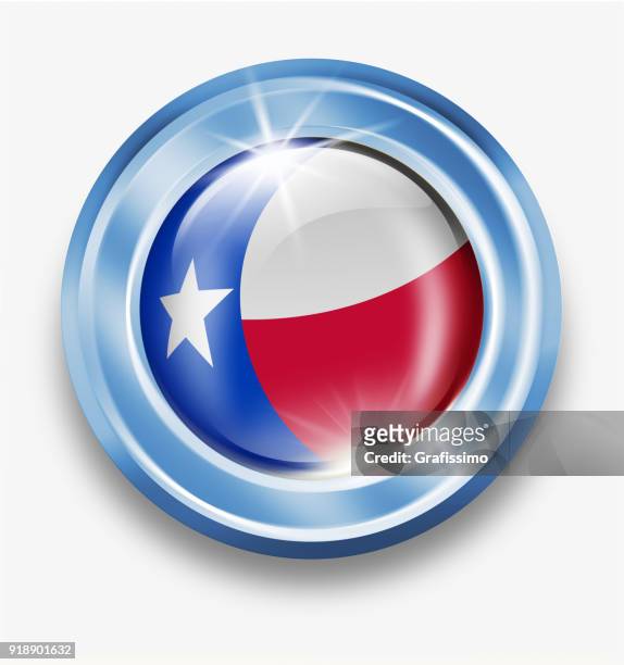 texas silver button with flag isolated on white - texas state flag stock illustrations