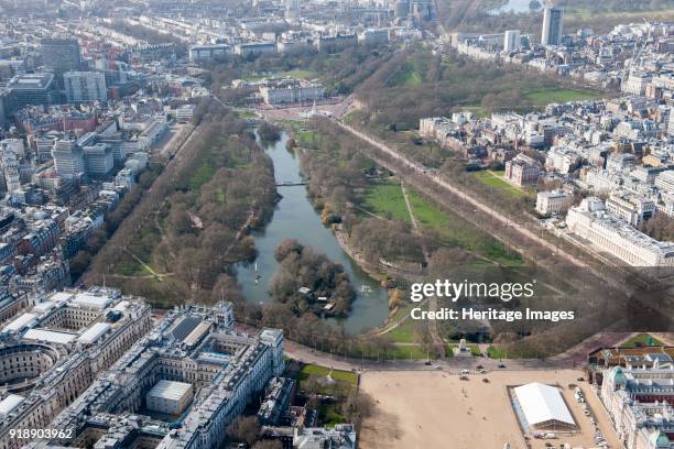 St James's Park, City of Westminster, London, c2015. Aerial view from the east. Artist Damian Grady.