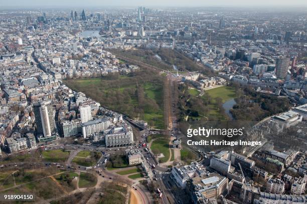 Green Park, City of Westminster, London, c2015. Aerial view from the north-west. Artist Damian Grady.