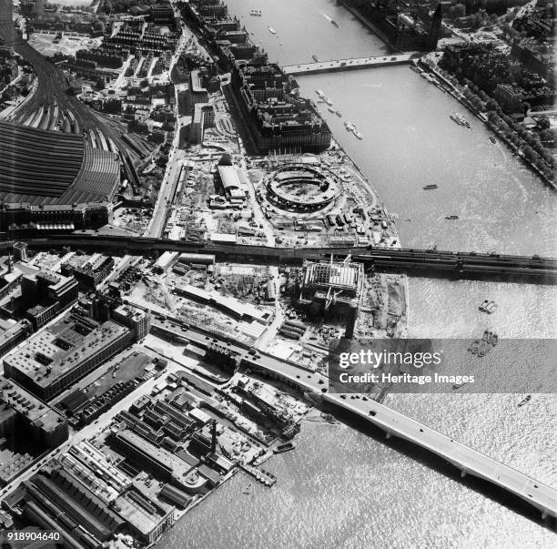 Festival of Britain site under construction, South Bank, Lambeth, London, 1950. Artist Unknown.