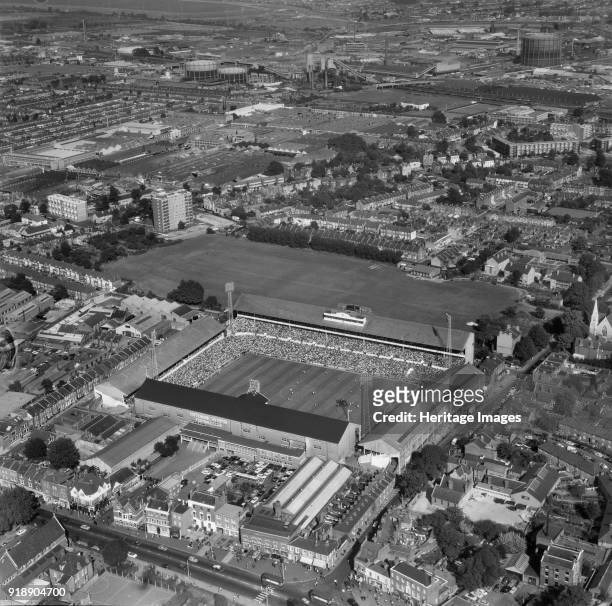 White Hart Lane football ground, Tottenham, London, 1966. Photographed in September 1966 on the occasion of a match between Tottenham Hotspur and...