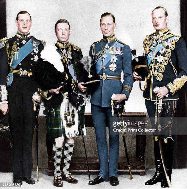 The Prince of Wales with his brothers, c1930s. The future King Edward VIII with the Duke of York , Prince Henry, Duke of Gloucester and Prince...