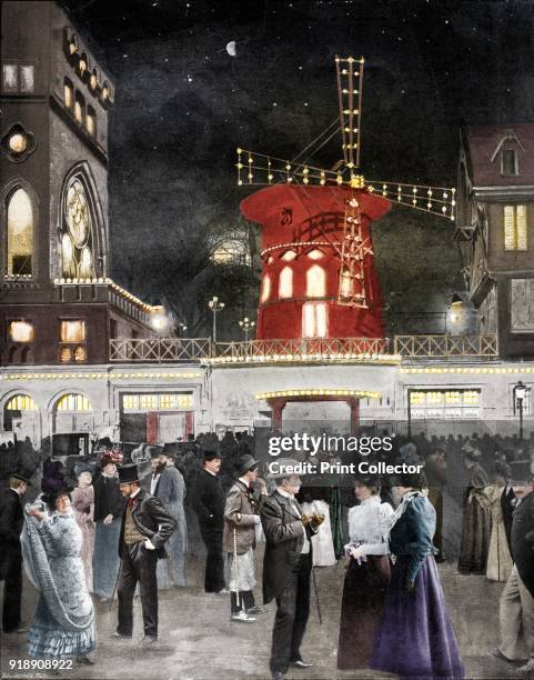 Montmartre S'Amuse La Sortie Du Moulin Rouge', 1900. From Le Panorama - Paris la Nuit No. 1, [Librairie D'Art - Ludovic Baschet editeur, Paris,...
