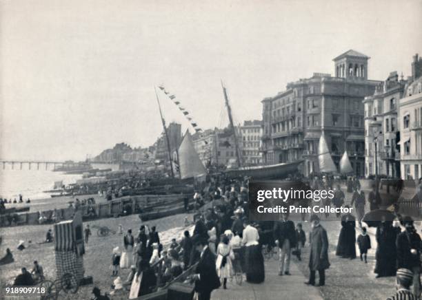 'Hastings - The Front, Showing Pier', 1895. From Round the Coast. [George Newnes Limited, London, 1895]Artist Unknown.