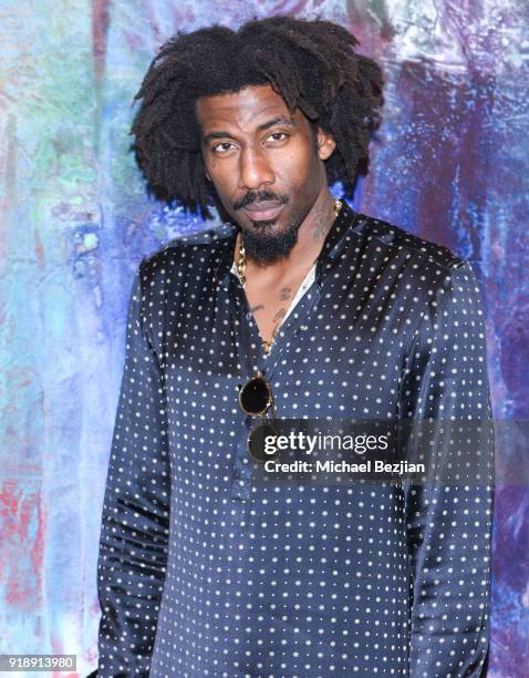 Amare Stoudemire attends Amare Stoudemire hosts ART OF THE GAME art show presented by Sotheby's and Joseph Gross Gallery on February 15, 2018 in Los...