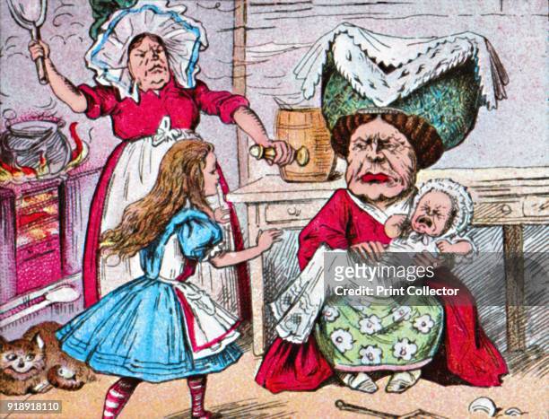 'Alice, the Duchess, and the Baby', c1910. From Alice in Wonderland, by Lewis Carroll. [W. Butcher & Sons, London, c1910]Artist John Tenniel.