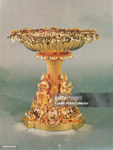 'The Lily Font', 1953. The piece is part of the Royal Collection at the Tower of London. From The Crown Jewels, by Martin Holmes FSA. [Her Majesty's...
