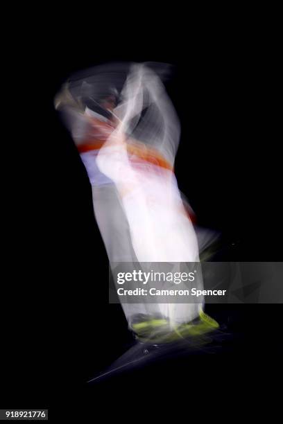 Danielle Scott of Australia warms up ahead of the Freestyle Skiing Ladies' Aerials Final on day seven of the PyeongChang 2018 Winter Olympic Games at...