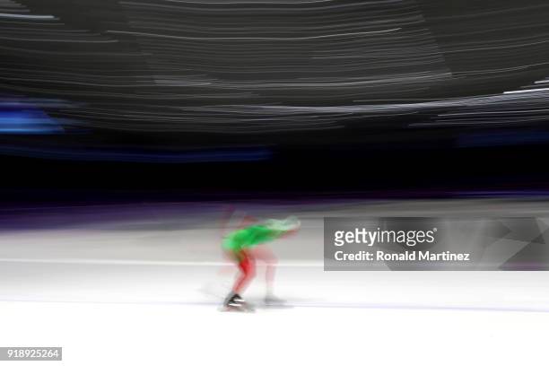 Maryna Zuyeva of Belarus competes during the Ladies Speed Skating 5000m on day seven of the PyeongChang 2018 Winter Olympic Games at Gangneung Oval...