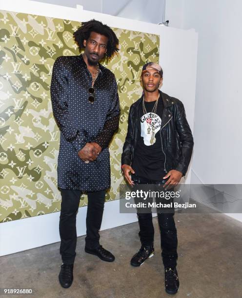 Amare Stoudemire and Skyler Grey at Amare Stoudemire hosts ART OF THE GAME art show presented by Sotheby's and Joseph Gross Gallery on February 15,...