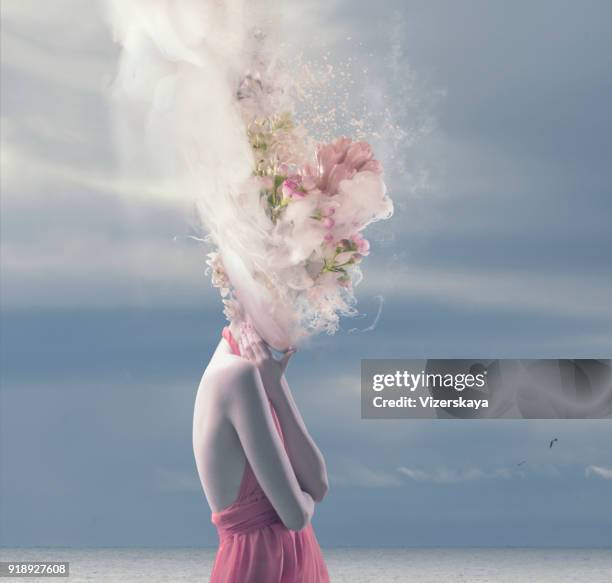 young women with melted head - rain model stock pictures, royalty-free photos & images