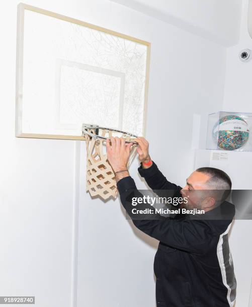 Attends Amare Stoudemire hosts ART OF THE GAME art show presented by Sotheby's and Joseph Gross Gallery on February 15, 2018 in Los Angeles,...