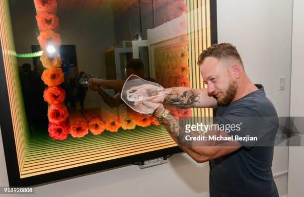 Joseph Gross attends Amare Stoudemire hosts ART OF THE GAME art show presented by Sotheby's and Joseph Gross Gallery on February 15, 2018 in Los...