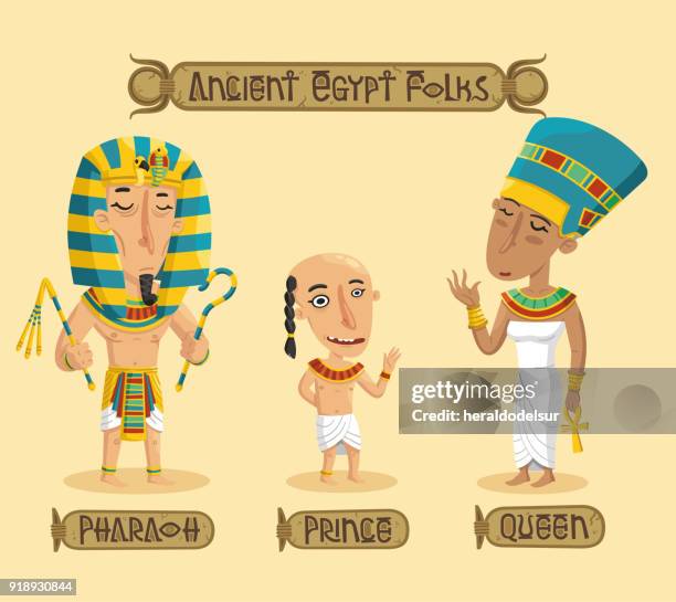 ancient egypt characters set - baby beard stock illustrations