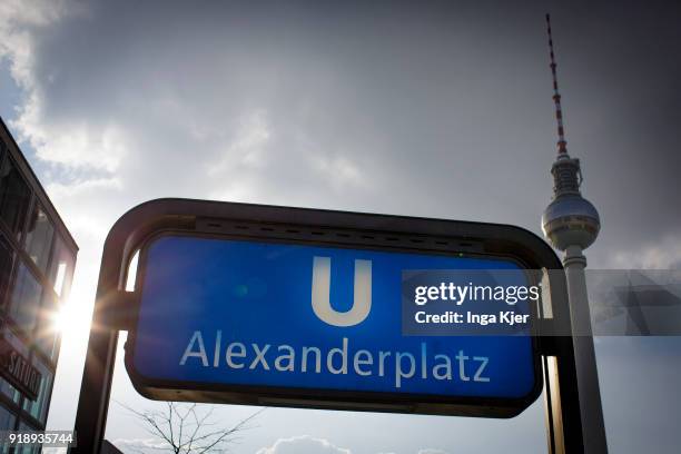 Tube station at 'Alexanderplatz', on February 14, 2018 in Berlin, Germany.