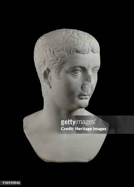 Portrait head of Tiberius, cAD 14. Portrait head of the emperor Tiberius in the Ephesos-Munich Type. Dimensions: height: 44 cm