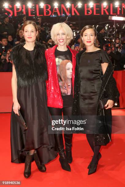 Vicky Krieps, Katja Eichinger and Vicky Krieps and Johanna Wokalek attend the Opening Ceremony & 'Isle of Dogs' premiere during the 68th Berlinale...