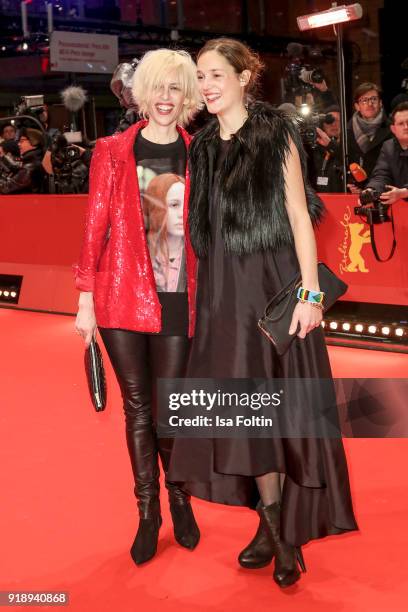 Katja Eichinger and Vicky Krieps attend the Opening Ceremony & 'Isle of Dogs' premiere during the 68th Berlinale International Film Festival Berlin...