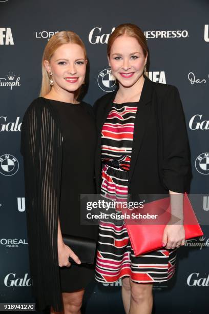 Jennifer Ulrich and Jasmin Schwiers during the Berlin Opening Night by GALA and UFA Fiction at Das Stue on February 15, 2018 in Berlin, Germany.