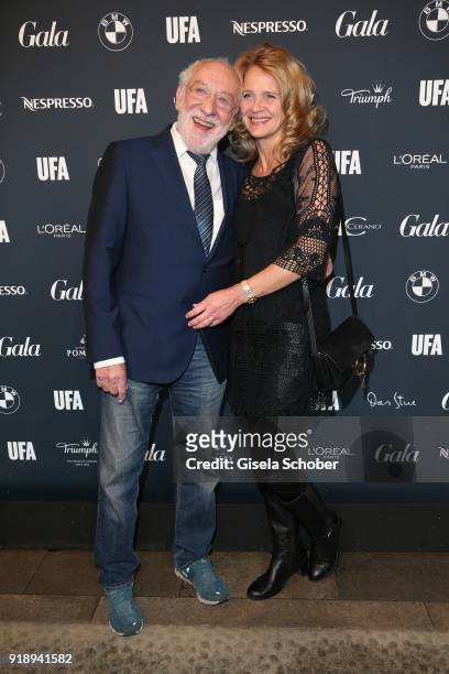 Dieter Hallervorden and his partner Christiane Zander during the Berlin Opening Night by GALA and UFA Fiction at Das Stue on February 15, 2018 in...