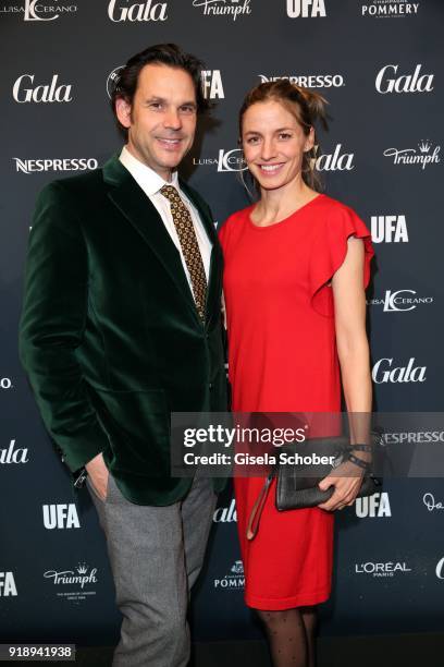 Annika Blendl and her boyfriend Alexander Beyer during the Berlin Opening Night by GALA and UFA Fiction at Das Stue on February 15, 2018 in Berlin,...