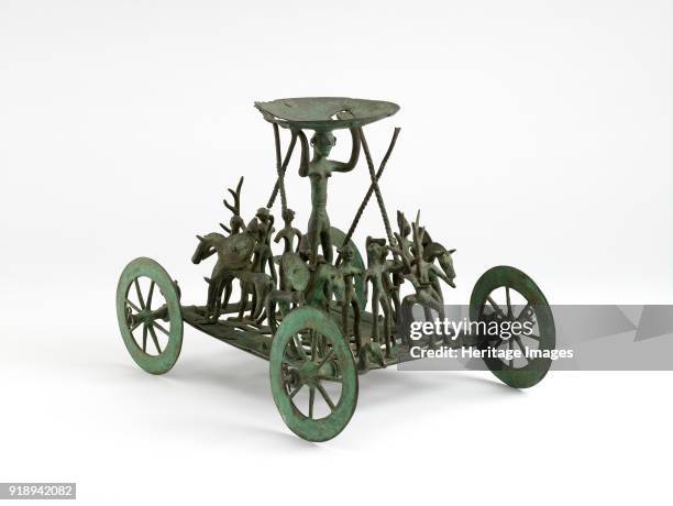 Facsimile of Early Iron Age Strettweg wagon model, late 19th century. Artist Unknown.