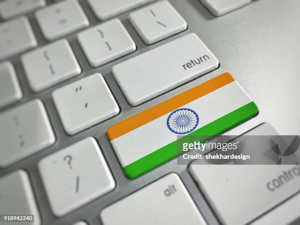 indian flag on keyboard - indian flag stock pictures, royalty-free photos & images
