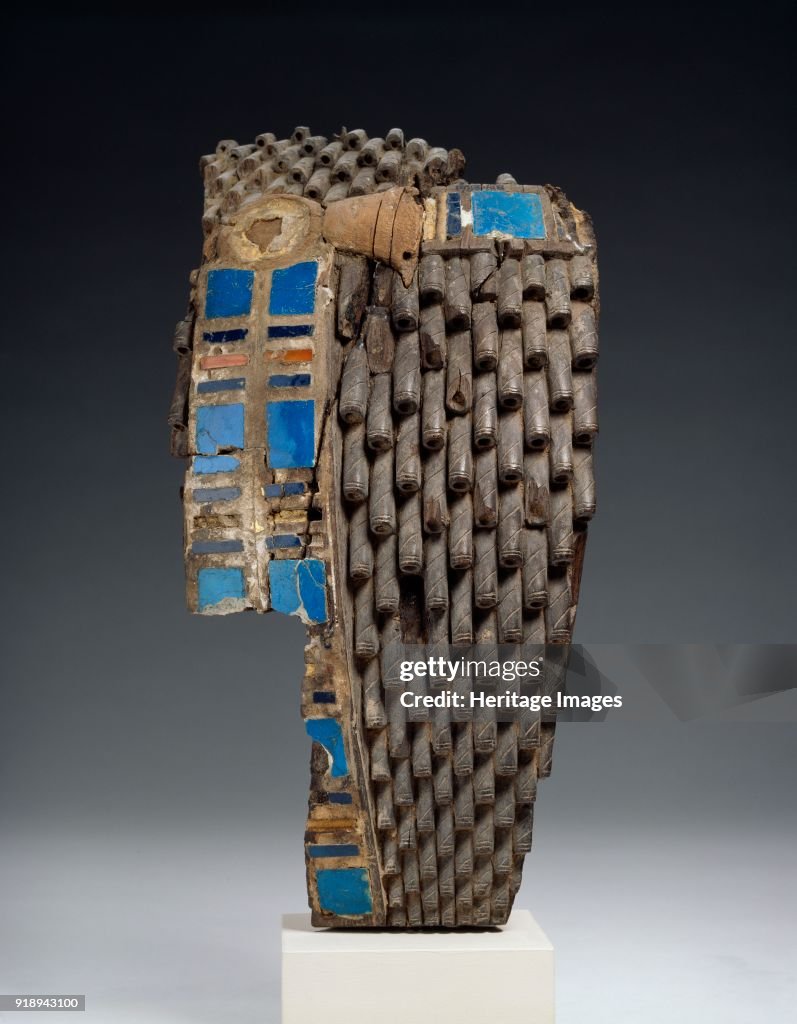Fragment Of A Royal Wig Sculpted In Wood
