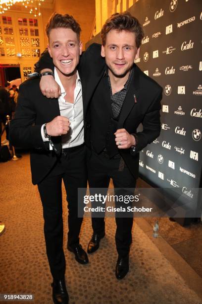 Daniel Donskoy and Steve Windolf during the Berlin Opening Night by GALA and UFA Fiction at Das Stue on February 15, 2018 in Berlin, Germany.