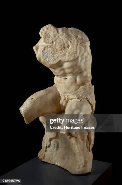 Belvedere torso, 1st century BC. Over life-size statue of naked god or hero, seated on a rock covered by panther skin. The subject is controversial....