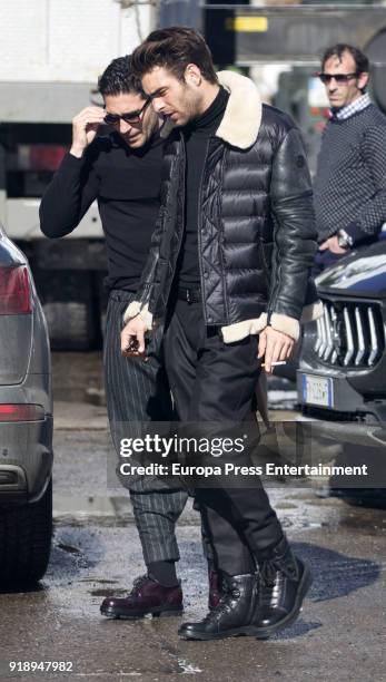 Miguel Angel Silvestre and Jon Kortajarena attend the opening of The Lodge Dom Perignon on February 15, 2018 in Baqueira Beret, Spain.