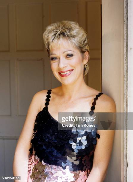 British actress and television presenter Denise Welch, circa 2000.
